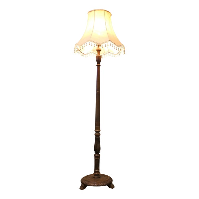 Tall Scumble Painted Floor Lamp, 1920 For Sale