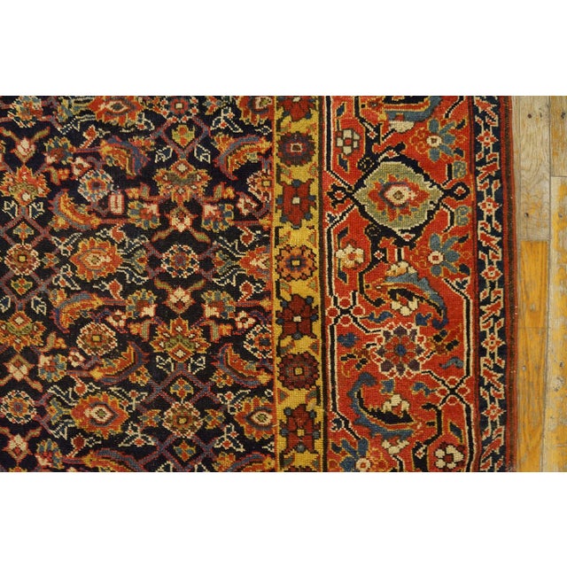 Early 19th Century Excellent Navy Blue and Red Color With Florid Design Antique N W Persian Rug For Sale - Image 5 of 12