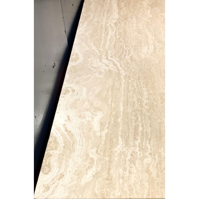 1970s Italian Modern Sculptural Travertine Console For Sale - Image 6 of 6