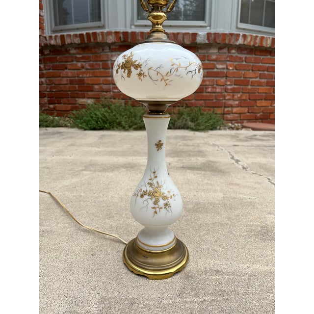 Ceramic Hollywood Regency Gold Leaf Painted Porcelain Table Buffet Lamps- A Pair For Sale - Image 7 of 12