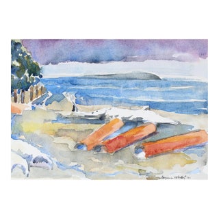 Logs at Spee-Bi-Dah 1994 Watercolor For Sale