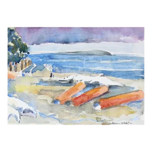 Logs at Spee-Bi-Dah 1994 Watercolor