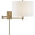 Thomas O'Brien for Visual Comfort Signature Hudson Swing Arm in Hand-Rubbed Antique Brass with Linen Shade For Sale