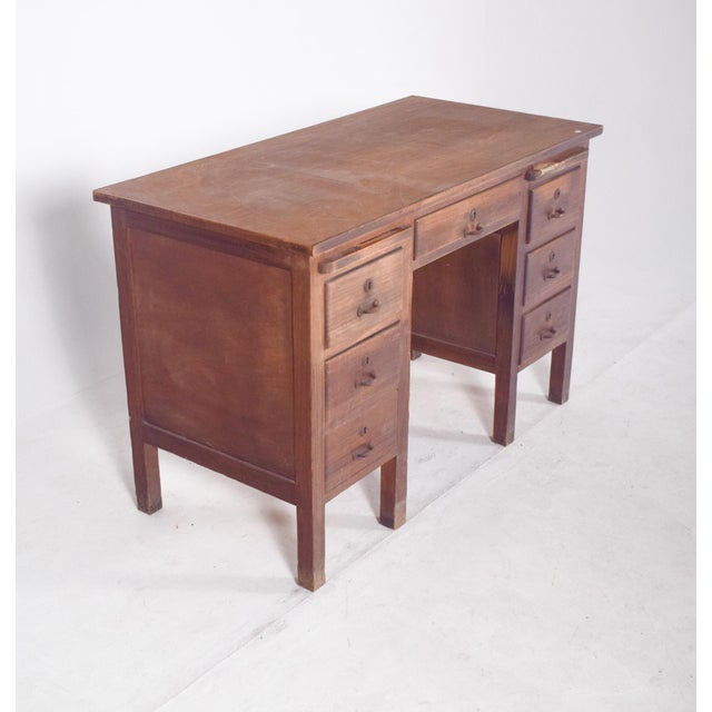 Mid-Century Portuguese Desk in Wood from Olaio, 1950s For Sale - Image 4 of 14