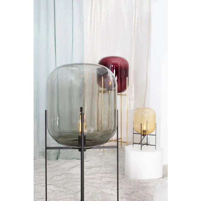 Contemporary Oda Medium Steel Grey Black Floor Lamp by Pulpo For Sale - Image 3 of 6