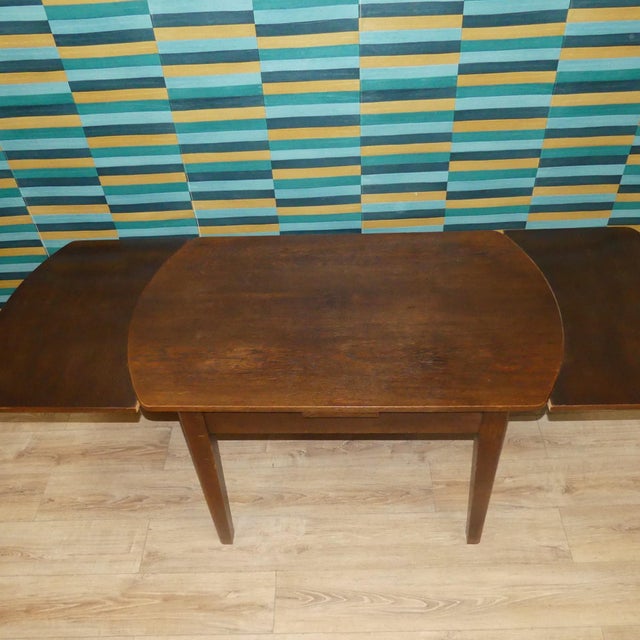 Vintage Extendable Dark Dining Table, 1960s For Sale - Image 10 of 17