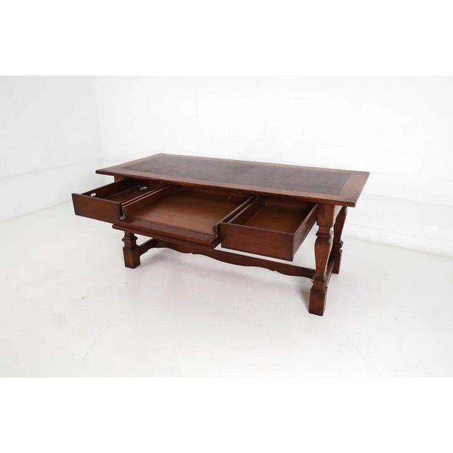 Brown South Cone Home Handmade Traditional Leather topDesk For Sale - Image 8 of 17