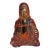 Rare Large Cambridge Amber Glass Buddha Bookend Figurine Art Deco Antique For Sale