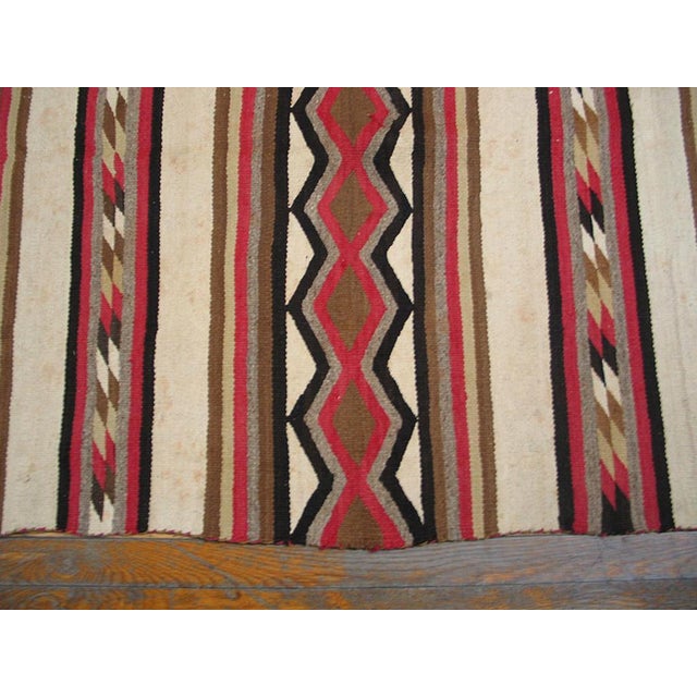 1920s Multicolor Geometric Tribal Antique American Navajo Rug 3'6" X 5'9" Flatweave Wool Carpet For Sale - Image 4 of 6