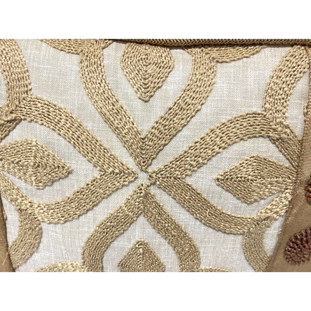 New Custom Hand Made Osborne & LIttle Golden Mustard Yellow & Ivory Pillow ($550 Wholesale) For Sale In West Palm - Image 6 of 8