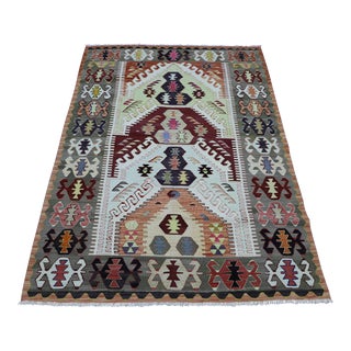 1980s Tribal Gray Geometric Kilim For Sale