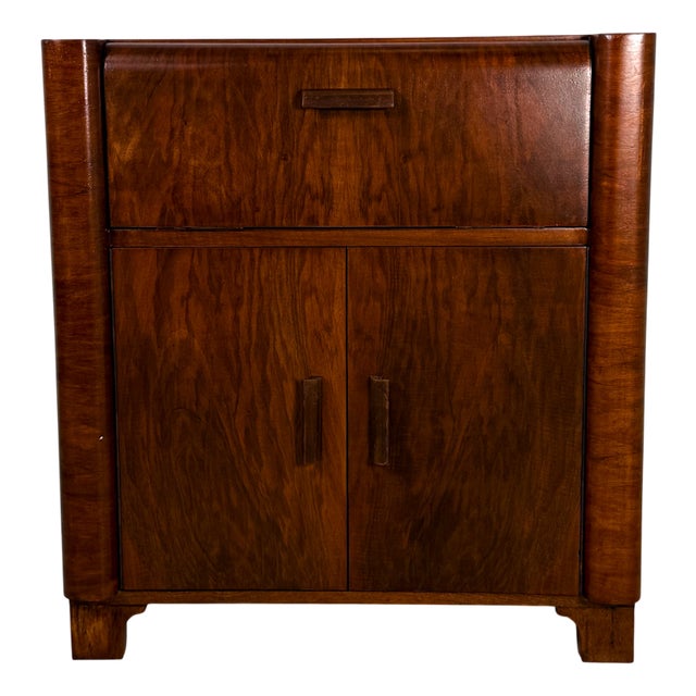 Art Deco Audio Cabinet with Pull-Out Drawer, 1950s For Sale