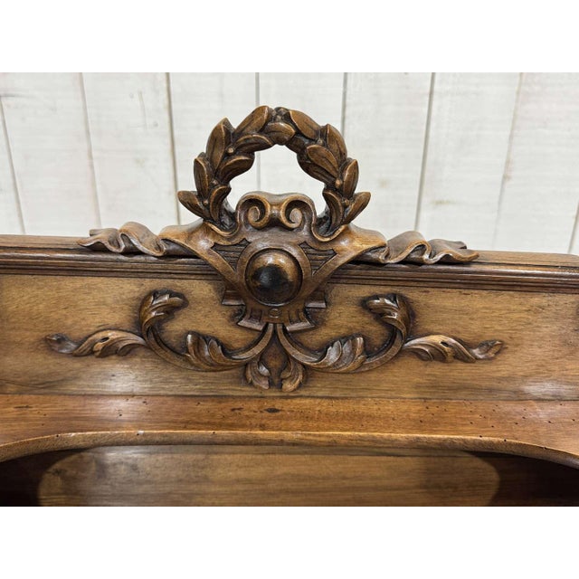 Antique Louis XVI Style Desk in Walnut with Leather Top, 1800s For Sale - Image 6 of 18