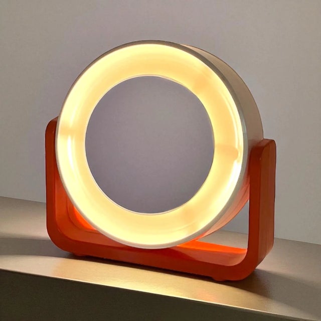 Space Age Mirror with Orange Base, 1960s For Sale - Image 10 of 13