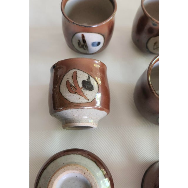 Vintage Mashiko Yaki Japanese Mid- Century Studio Pottery Yunomi Stoneware Teacup -Set of 12 For Sale - Image 4 of 10