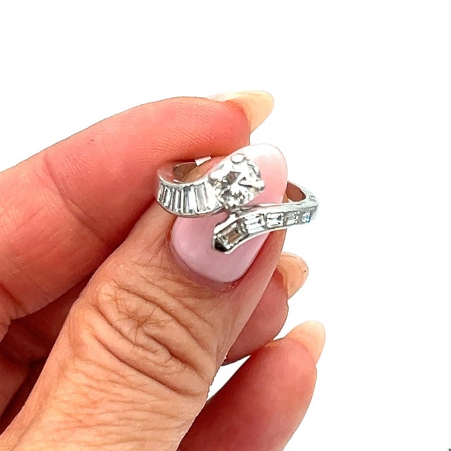 0.45 Ct Diamond Ring Size 5.25 For Sale - Image 4 of 6