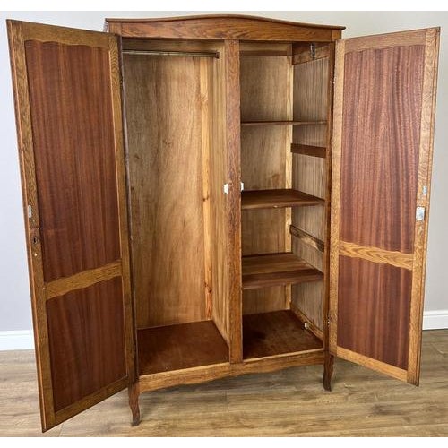 Vintage French Louis XVI Style Carved Oak 2-Door Armoire For Sale - Image 3 of 12