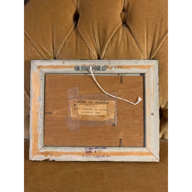 Mid 20th Century Modern Nautical Scene Signed Oil Painting on Board, Marina For Sale - Image 5 of 7