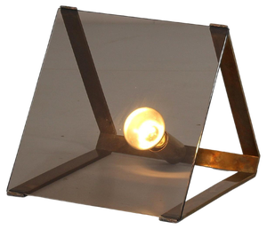 Mid-Century Brass and Smoked Glass Floor Lamp from Fontana Arte, Italy, 1960