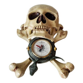 Skull & Crossbones Jolly Roger Desk Clock by Corum For Sale