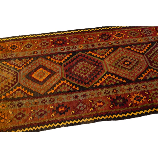 1960s 1960s Vintage Turkish Kilim Multicolor Handmade Tribal Wool Rug For Sale - Image 5 of 8