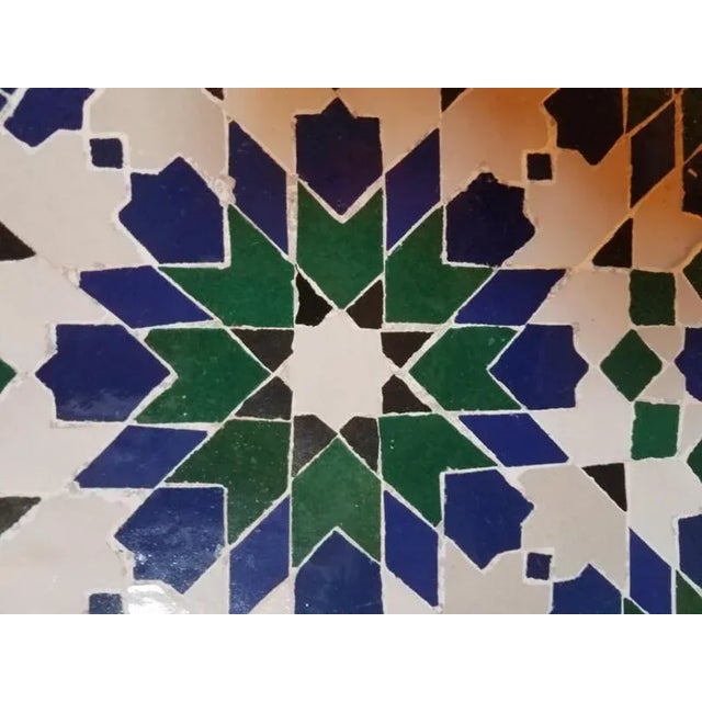 Tazia Blue/White/Green Moroccan Mosaic Tile Fountain For Sale - Image 4 of 7