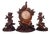 Antique Swiss Black Forest Pheasants Pendulum Clock, 1900, Set of 3 For Sale