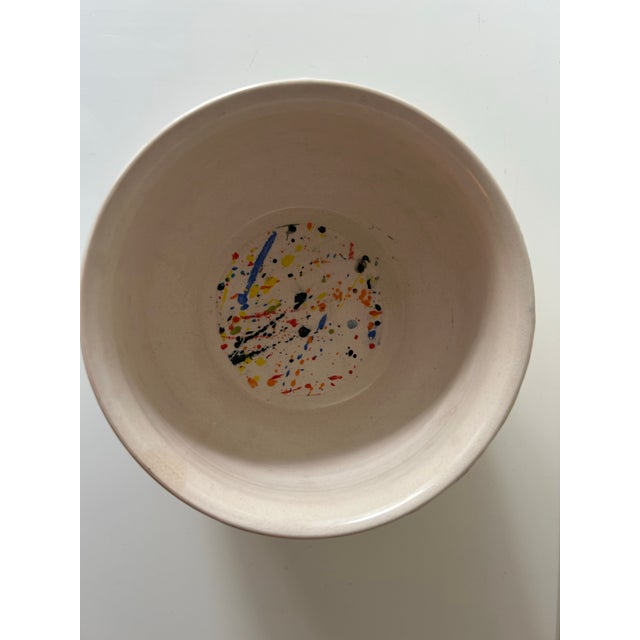 Ceramic Colorful “Jackson Pollack Style” Bowl Signed Lori Dresner For Sale - Image 4 of 7