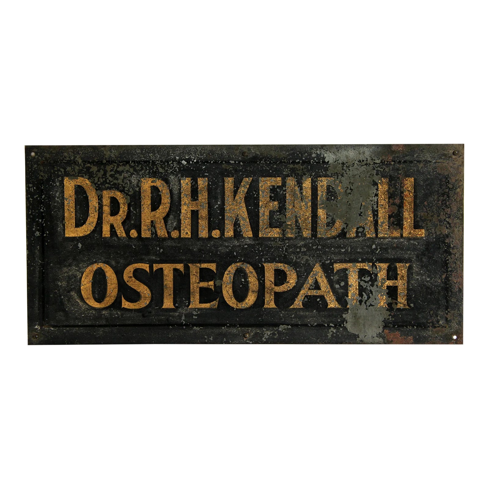 Antique 19th Century Gold Leaf Medical Doctor Architectural Sign