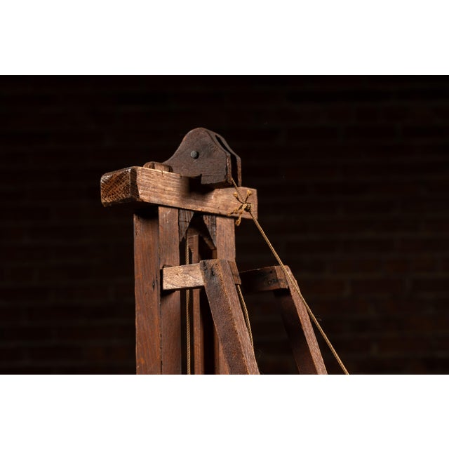 Antique Hand-Built Wooden Pile Driver Instructional Model For Sale In Chicago - Image 6 of 9