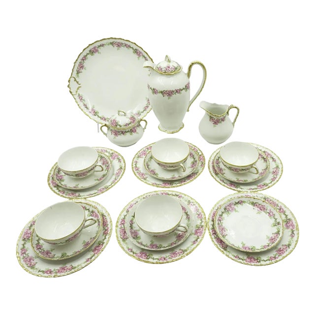Circa 1900 Antique L&s Limoges Tea Set- 21 Pieces For Sale