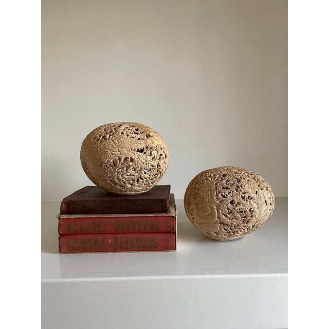 Early 20th Century Early 20th Century Indonesian Coconut Carvings a Pair For Sale - Image 5 of 10