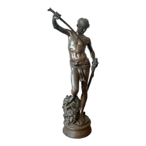Vintage French Antonin Mercie Cast Bronze “David and Goliath”