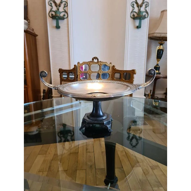 Antique Silver-Plated Metal & Biscuit Porcelain Tazza Dish from WMF For Sale - Image 10 of 17