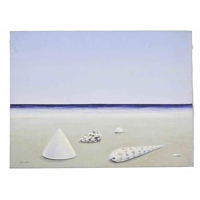 Oil on canvas realized by Gino Guida in 1980s. Hand signed lower right. Hand signed and titled on rear. Very good...