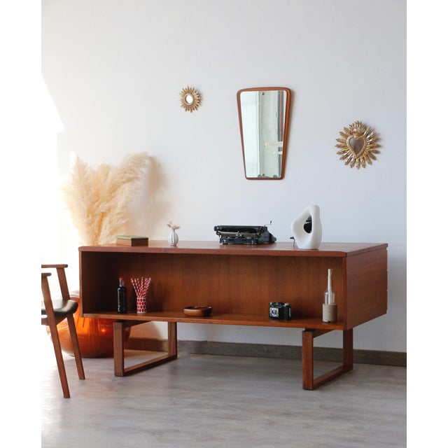Freestanding Scandinavian Desk in Teak from Dyrlund, 1960s For Sale - Image 16 of 18