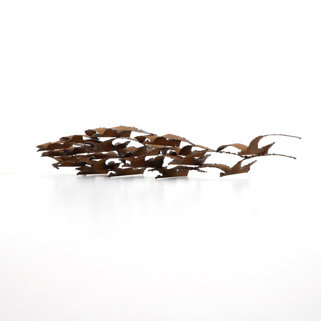 Brutalist Brutalist Brass Wall Sculpture in Seagull Forms For Sale - Image 3 of 7