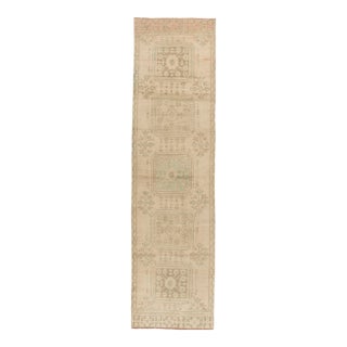 Vintage Circa 1940 Turkish Oushak Runner 3ft 3in X 11ft 4in For Sale