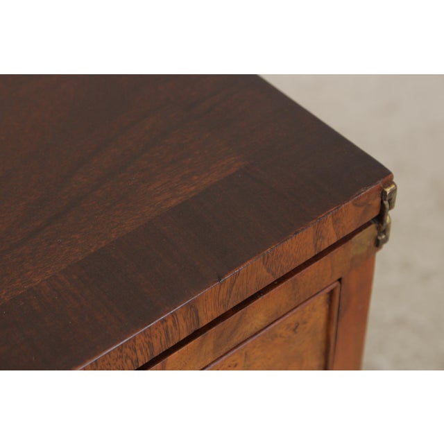 Baker Burl Wood 8 Drawer Flip Top Server Bachelor Chest For Sale - Image 12 of 17