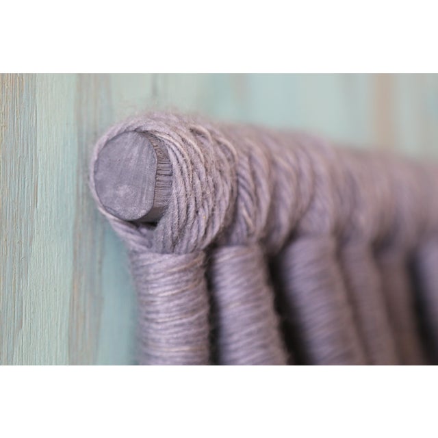 1980s 51" Fiber Art Textile Hanging Wall Art Blues Grays and Neutrals For Sale - Image 6 of 9