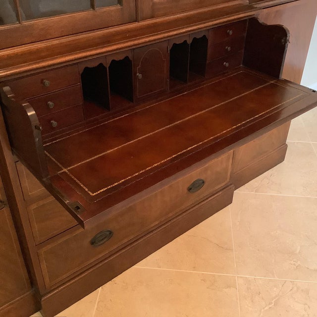 Vintage Baker Furniture Georgian Secretary/China Cabinet For Sale - Image 18 of 18