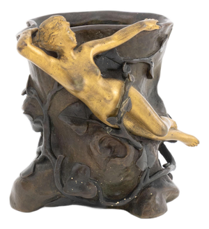 Jean Garnier Patinated Bronze Sculptural Vase
