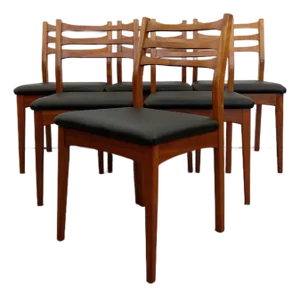Set of 6 Vintage Mid Century Modern Dining Chairs