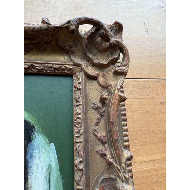 2024 Amanda Carol Collection Green Abstract Oil Painting in Fine French Antique Frame For Sale - Image 14 of 16