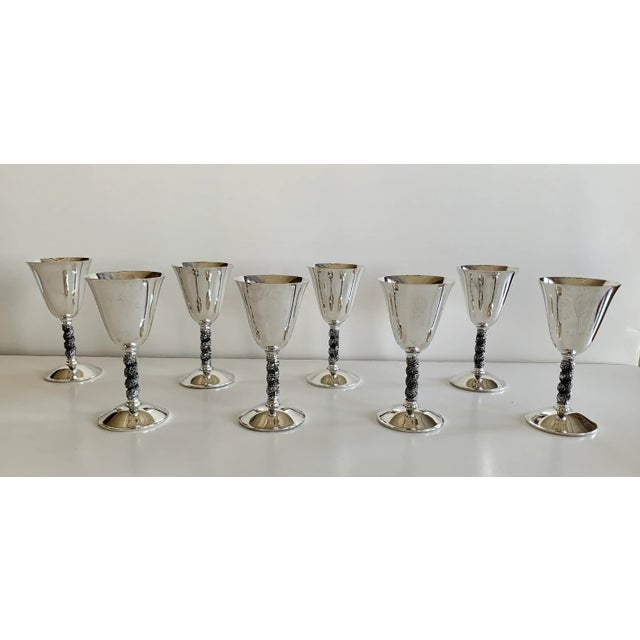 Spanish Silverplate Sherry Goblets From the 1970s - Set of 8 For Sale - Image 10 of 10