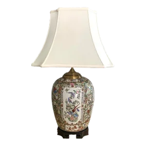 Vintage Early 20th Century Chinese Ginger Jar Conversion Lamp