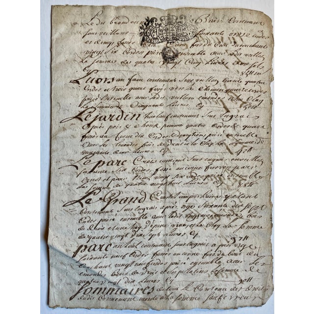 Illustration 1800 Handwritten French Document on Handmade Paper - For Sale - Image 3 of 7