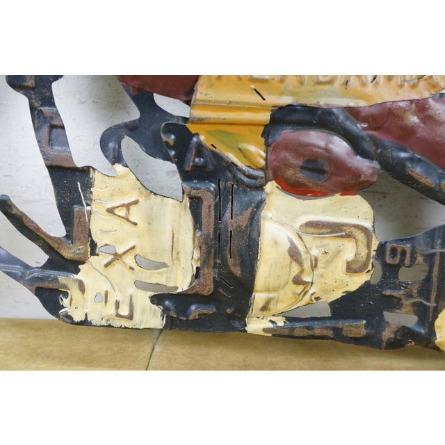 Vintage Motorcycle Biker License Plate Wall Art Plaque Artwork Sculpture 26" For Sale - Image 10 of 10