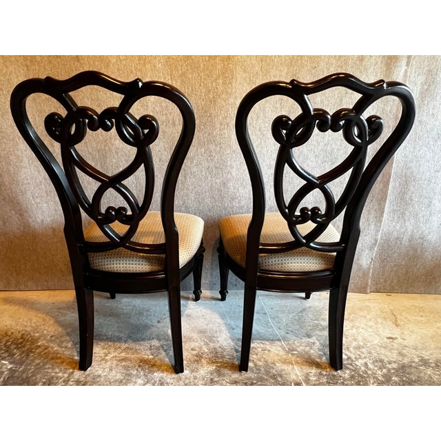 Wood Early 21st Century Georgian Style Scroll Back Side Chairs by Stanley Furniture - Set of 8 For Sale - Image 7 of 12