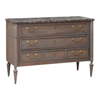 Early 19th C. French Marble Top Commode For Sale